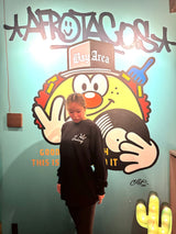 "Taco to Die for" LONG SLEEVE TEE WHITE & BLACK